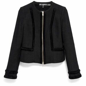 Karl Lagerfeld Paris Black Textured Blazer - Size 4